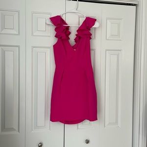 Amanda Uprichard hot pink mini dress. Size small. Like new.